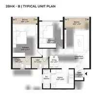 Tathawade, Pune, 2 BHK Floor Plan Image Saheel Codename Limitless 